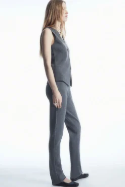 Clearance COS SLIM-FIT KNITTED PANTS GRAY