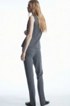Clearance COS SLIM-FIT KNITTED PANTS GRAY
