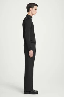 Discount COS SLIM-FIT MOCK-NECK TOP BLACK