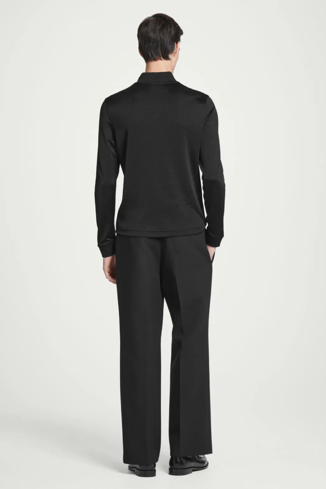 Discount COS SLIM-FIT MOCK-NECK TOP BLACK