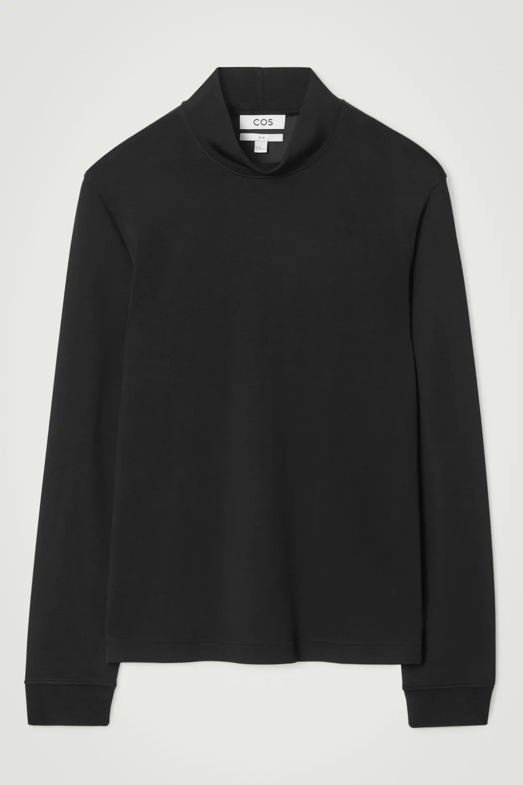 Discount COS SLIM-FIT MOCK-NECK TOP BLACK