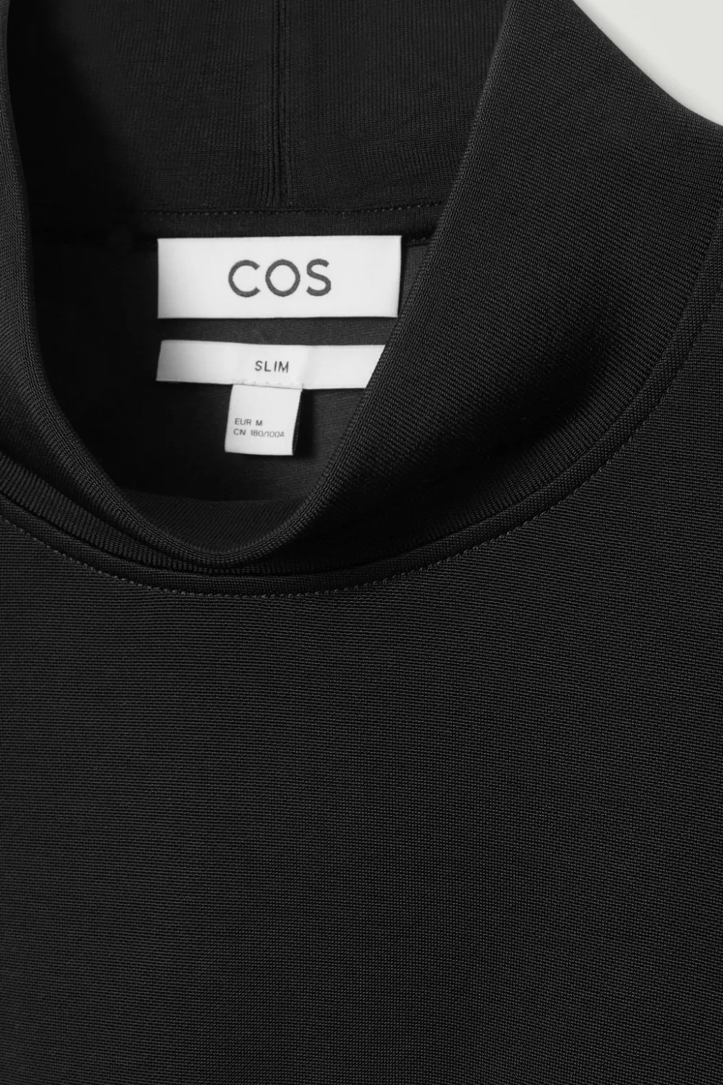 Discount COS SLIM-FIT MOCK-NECK TOP BLACK