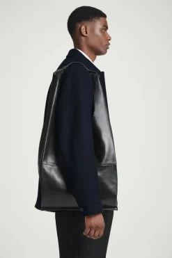 Best COS SLOUCHY TOTE - LEATHER BLACK