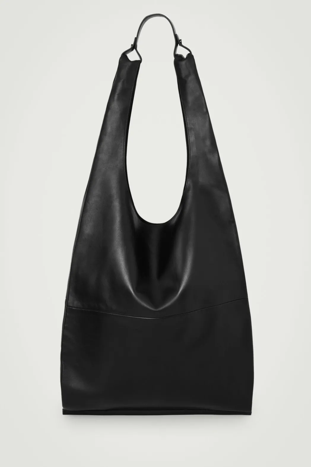 Best COS SLOUCHY TOTE - LEATHER BLACK