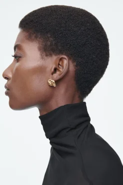 Best COS SMALL SCRUNCHED MISMATCHED EARRINGS GOLD