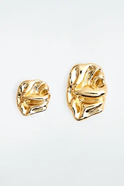 Best COS SMALL SCRUNCHED MISMATCHED EARRINGS GOLD