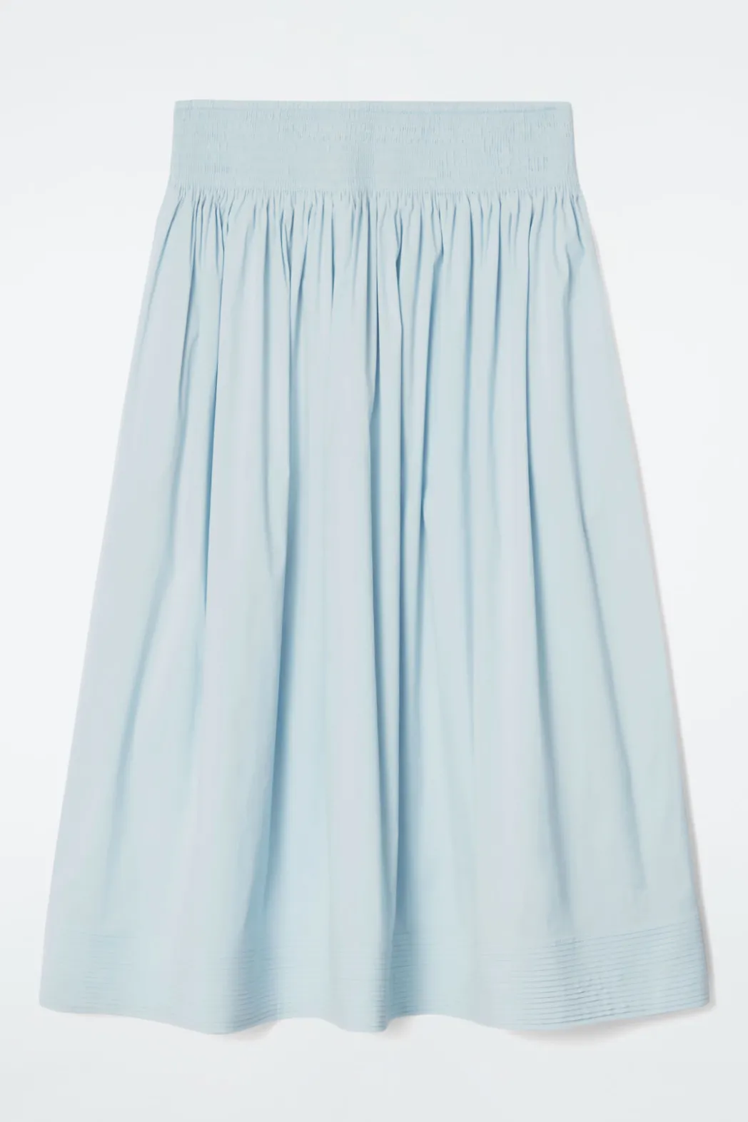 Discount COS SMOCKED A-LINE MIDI SKIRT LIGHT BLUE