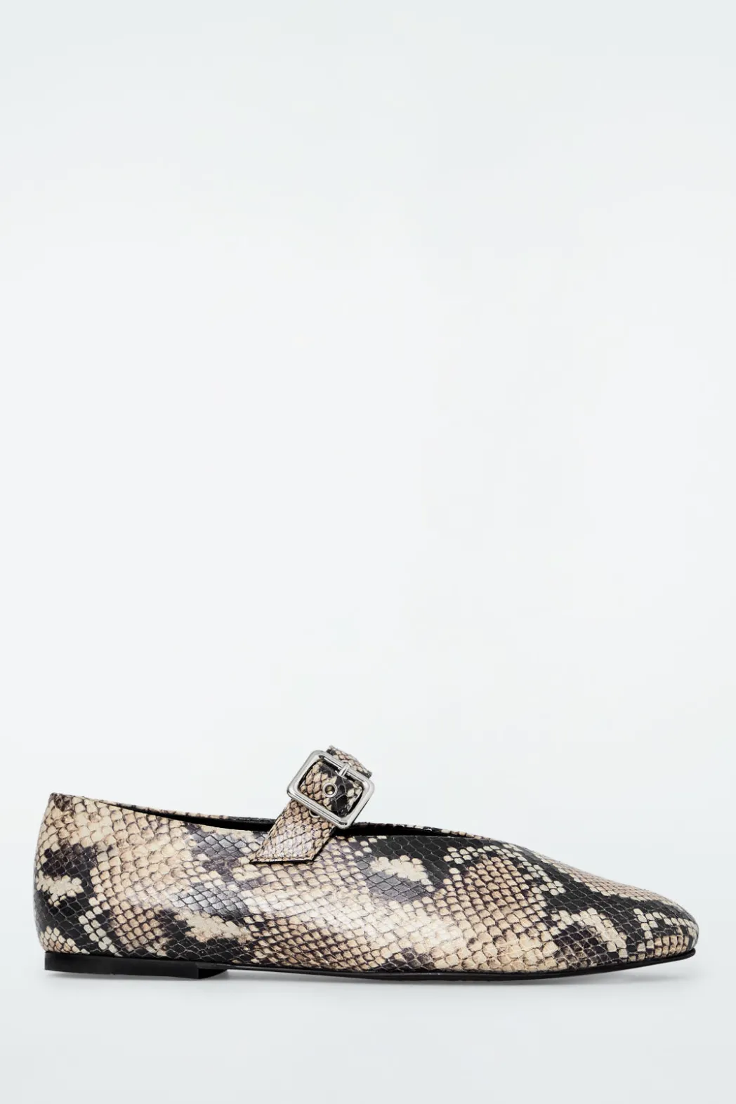 Discount COS LEATHER BALLET FLATS SNAKE-EFFECT