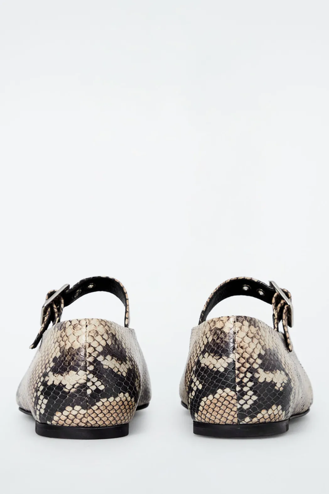 Discount COS LEATHER BALLET FLATS SNAKE-EFFECT