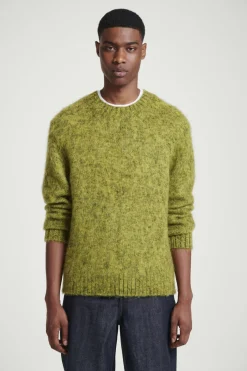 COS SPACE-DYED MOHAIR-BLEND SWEATER GREEN