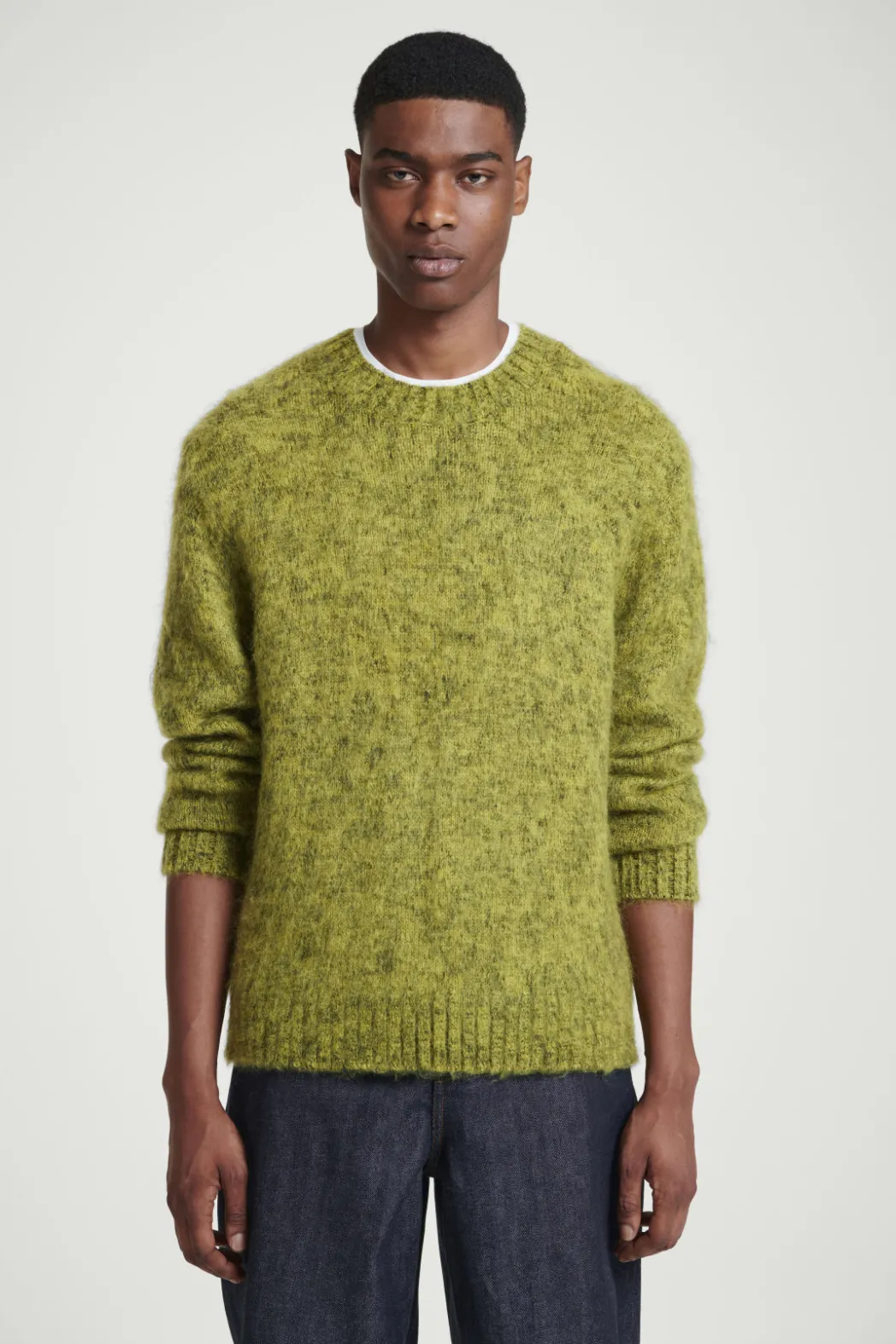 COS SPACE-DYED MOHAIR-BLEND SWEATER GREEN