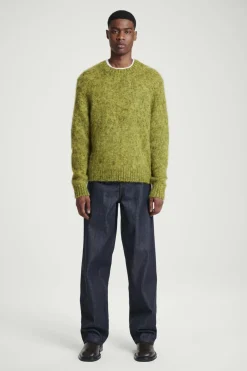COS SPACE-DYED MOHAIR-BLEND SWEATER GREEN