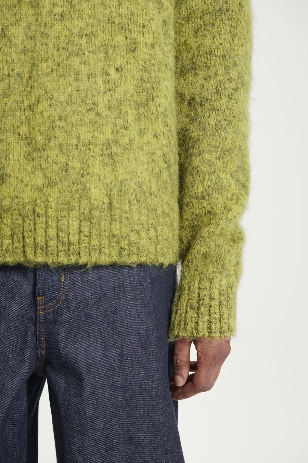 COS SPACE-DYED MOHAIR-BLEND SWEATER GREEN