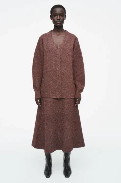 Sale COS SPARKLY MERINO WOOL CARDIGAN MAHOGANY