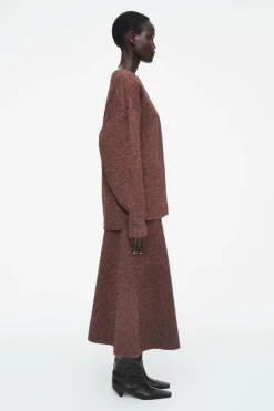 Sale COS SPARKLY MERINO WOOL CARDIGAN MAHOGANY