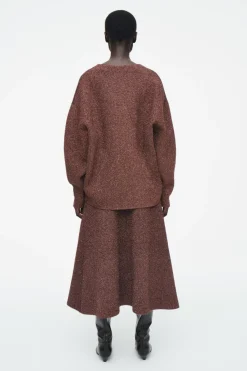 Sale COS SPARKLY MERINO WOOL CARDIGAN MAHOGANY