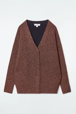 Sale COS SPARKLY MERINO WOOL CARDIGAN MAHOGANY