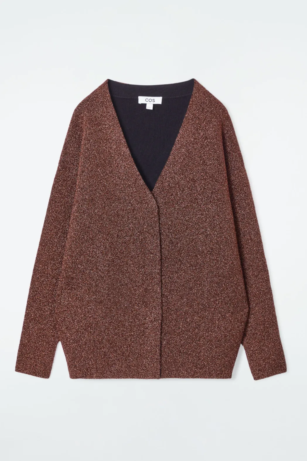 Sale COS SPARKLY MERINO WOOL CARDIGAN MAHOGANY