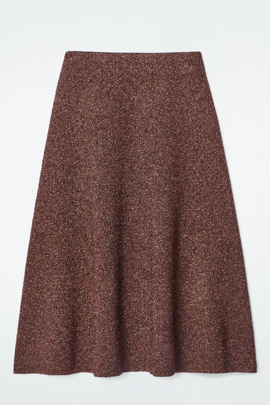 Online COS SPARKLY MERINO WOOL MIDI SKIRT MAHOGANY