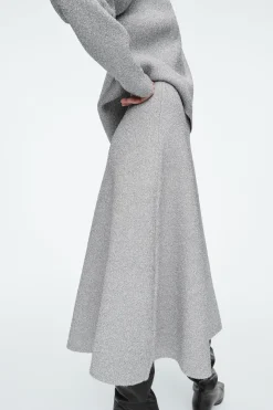 Outlet COS SPARKLY MERINO WOOL MIDI SKIRT SILVER