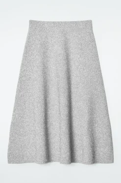 Outlet COS SPARKLY MERINO WOOL MIDI SKIRT SILVER