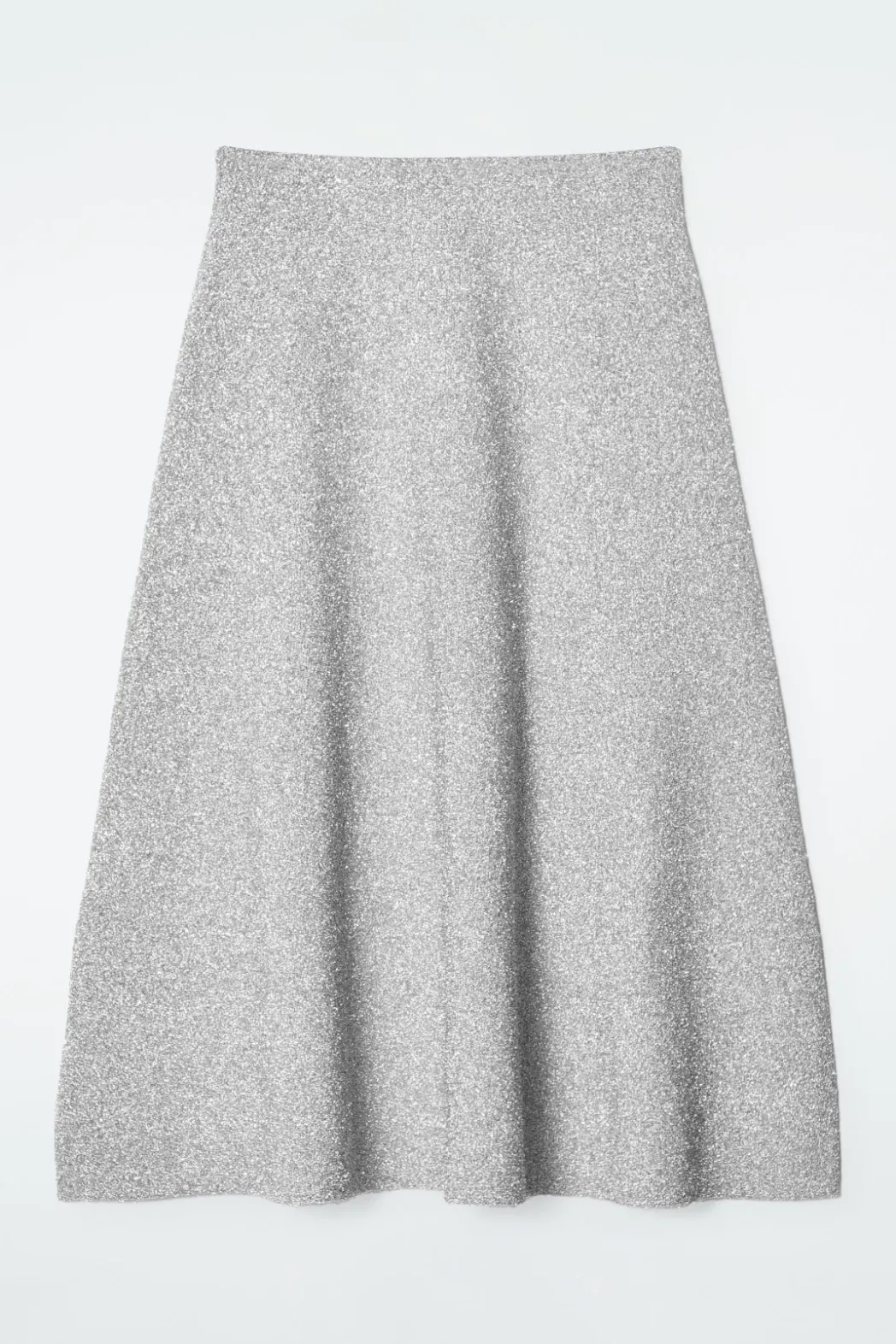 Outlet COS SPARKLY MERINO WOOL MIDI SKIRT SILVER