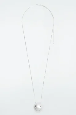 Discount COS SPHERICAL PENDANT CHAIN NECKLACE SILVER