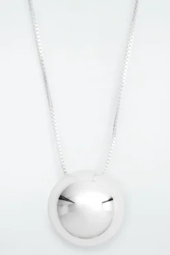 Discount COS SPHERICAL PENDANT CHAIN NECKLACE SILVER