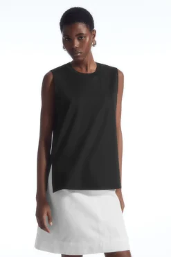 Online COS SPLIT-HEM TANK TOP BLACK