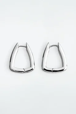 COS SQUARED HOOP EARRINGS SILVER