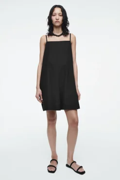 Outlet COS SQUARE-NECK ROMPER BLACK