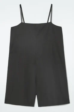 Outlet COS SQUARE-NECK ROMPER BLACK