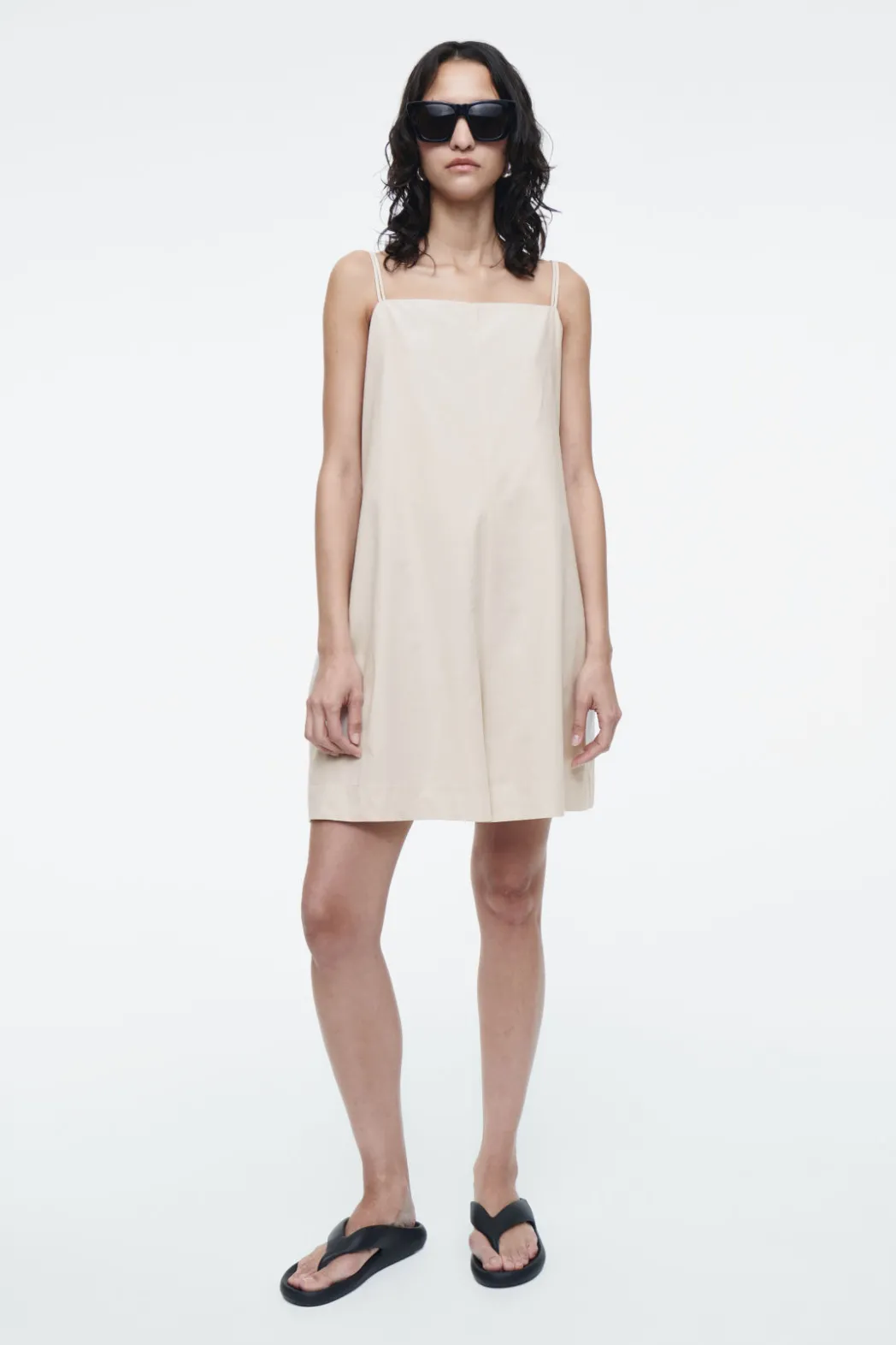 Clearance COS SQUARE-NECK ROMPER LIGHT BEIGE