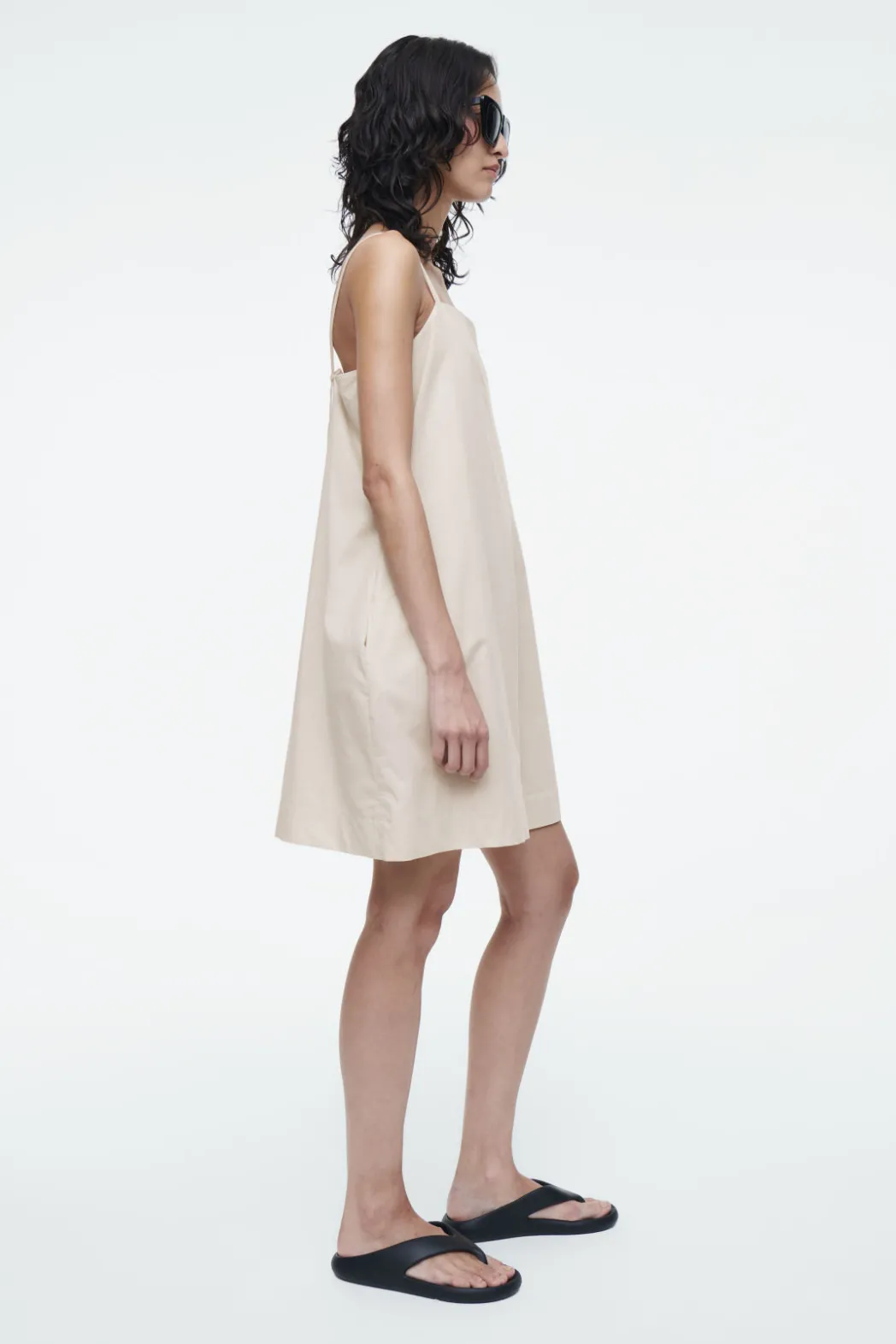 Clearance COS SQUARE-NECK ROMPER LIGHT BEIGE