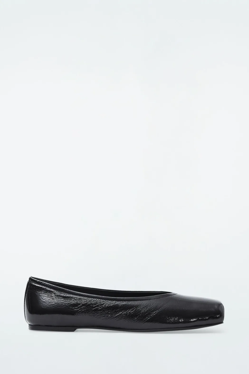 Online COS SQUARE-TOE BALLET FLATS BLACK