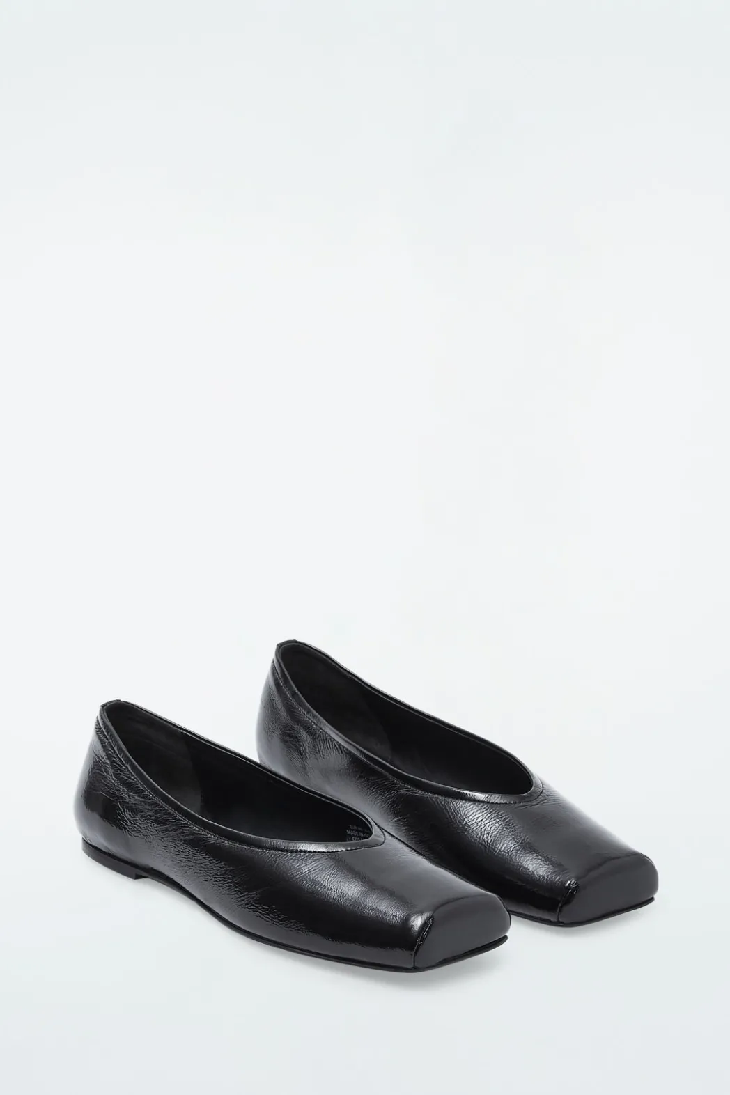 Online COS SQUARE-TOE BALLET FLATS BLACK