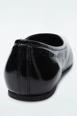 Online COS SQUARE-TOE BALLET FLATS BLACK