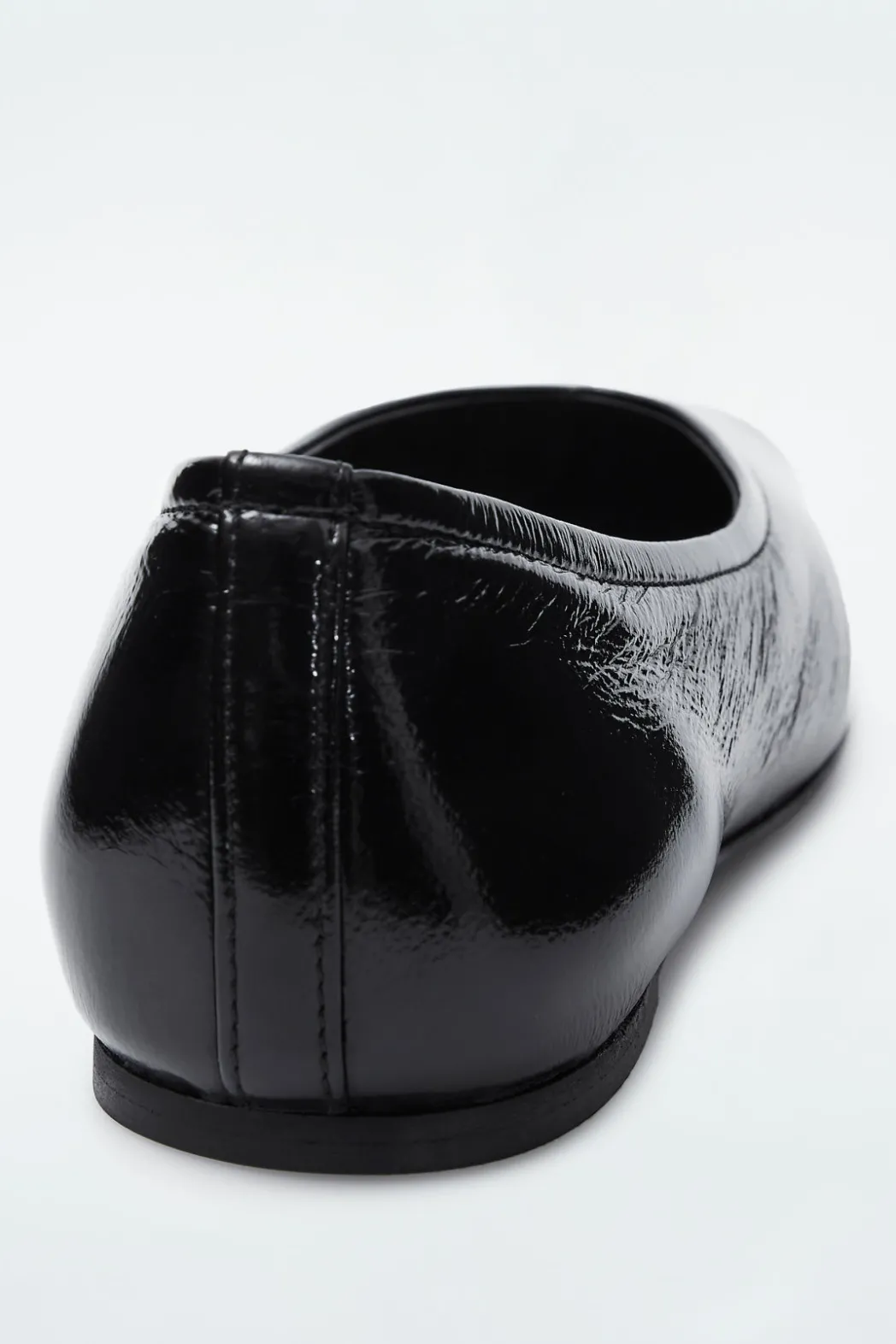 Online COS SQUARE-TOE BALLET FLATS BLACK