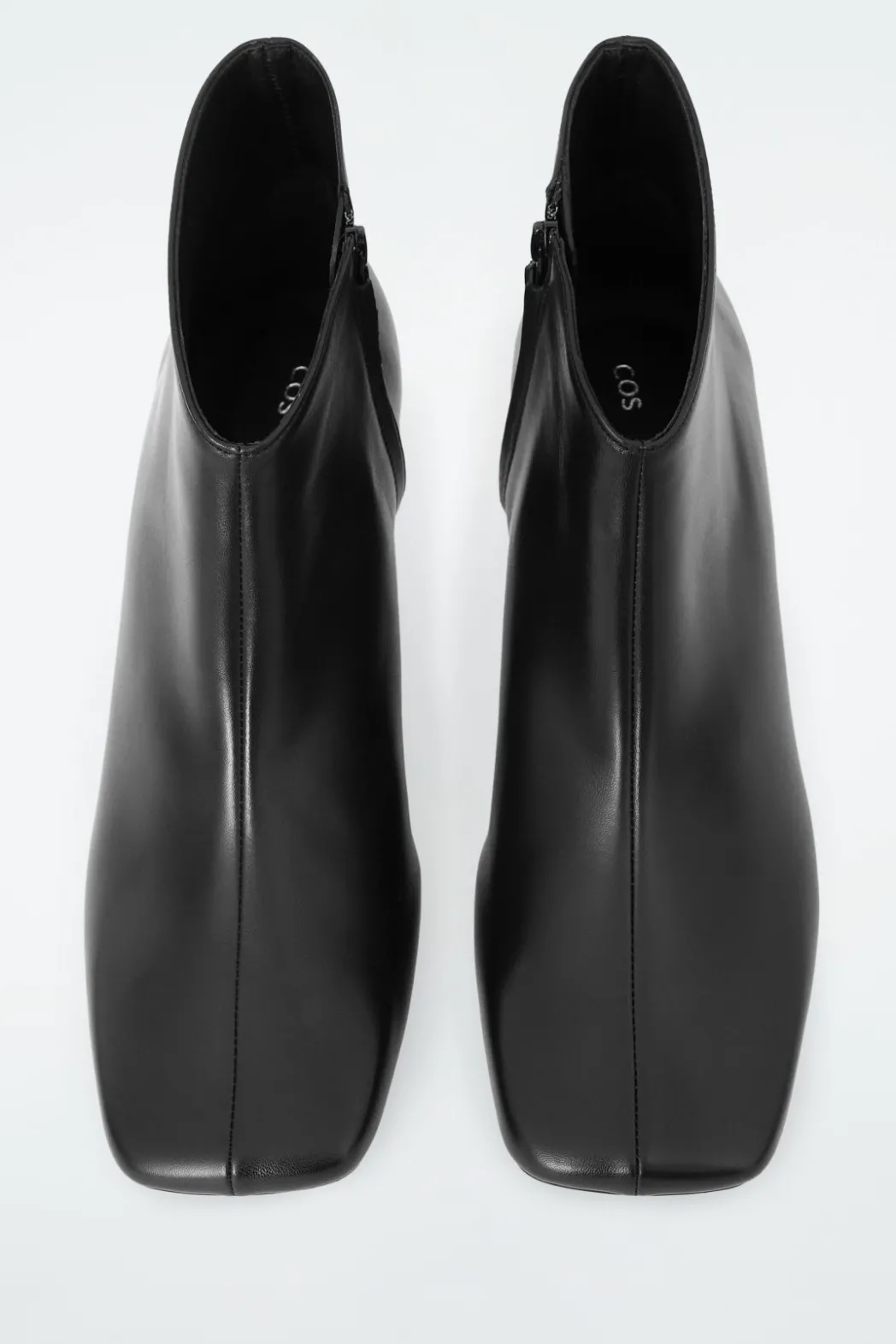 Outlet COS SQUARE-TOE LEATHER ANKLE BOOTS BLACK