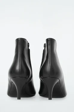 Outlet COS SQUARE-TOE LEATHER ANKLE BOOTS BLACK