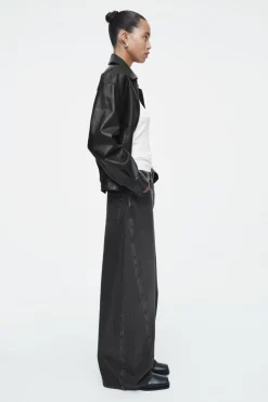 New COS SQUARE-TOE LEATHER CHELSEA BOOTS BLACK