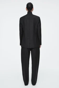 Online COS STAND-COLLAR WOOL BLAZER BLACK