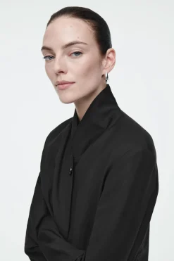 Online COS STAND-COLLAR WOOL BLAZER BLACK