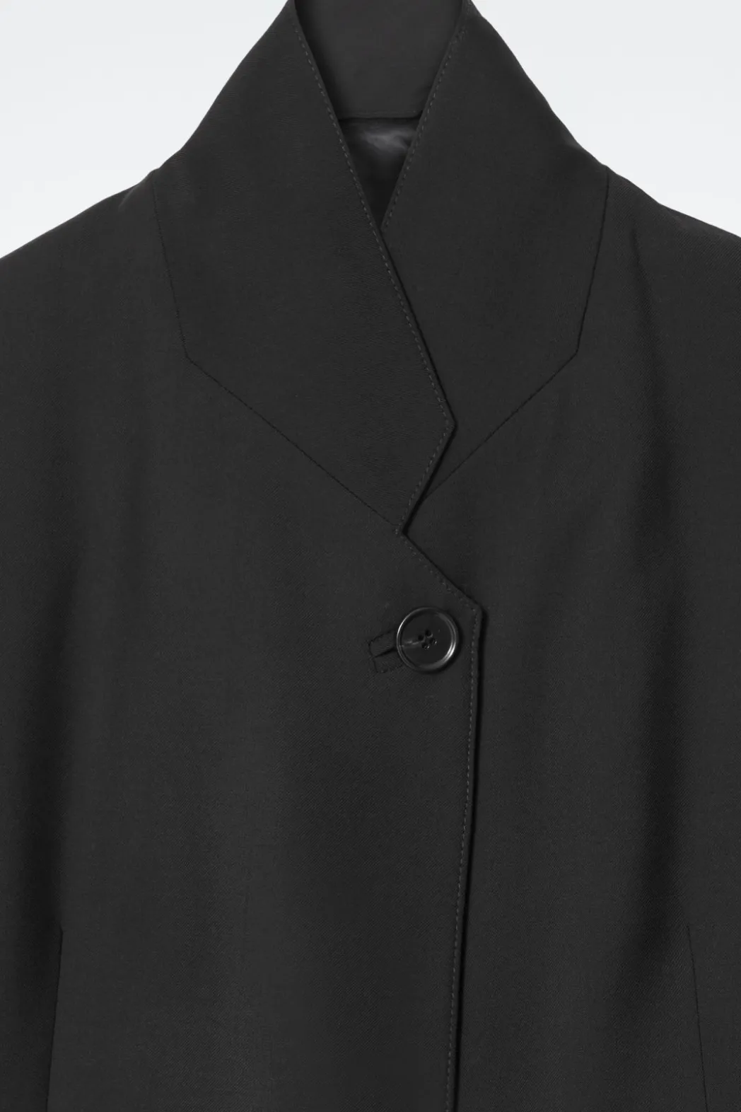 Online COS STAND-COLLAR WOOL BLAZER BLACK