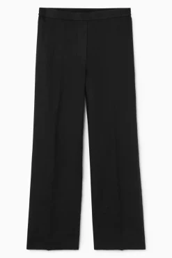 Clearance COS STRAIGHT-LEG TAILORED LINEN PANTS BLACK