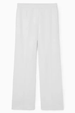 Best COS STRAIGHT-LEG TAILORED LINEN PANTS WHITE