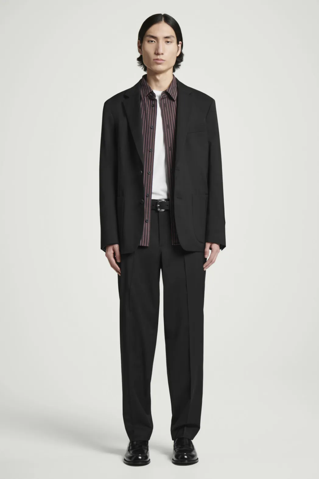Discount COS STRAIGHT-LEG WOOL PANTS - REGULAR BLACK
