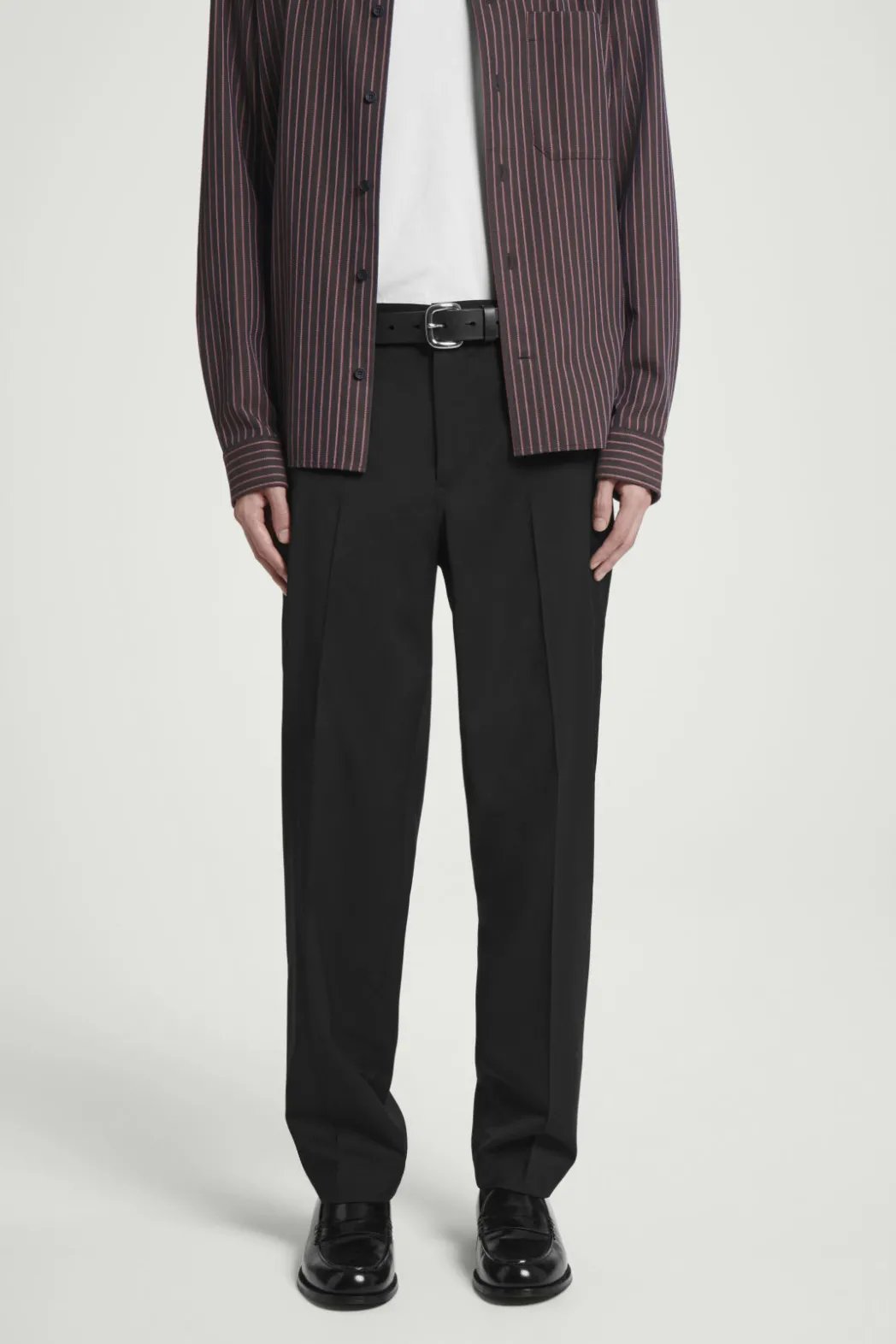 Discount COS STRAIGHT-LEG WOOL PANTS - REGULAR BLACK
