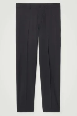 Discount COS STRAIGHT-LEG WOOL PANTS - REGULAR BLACK