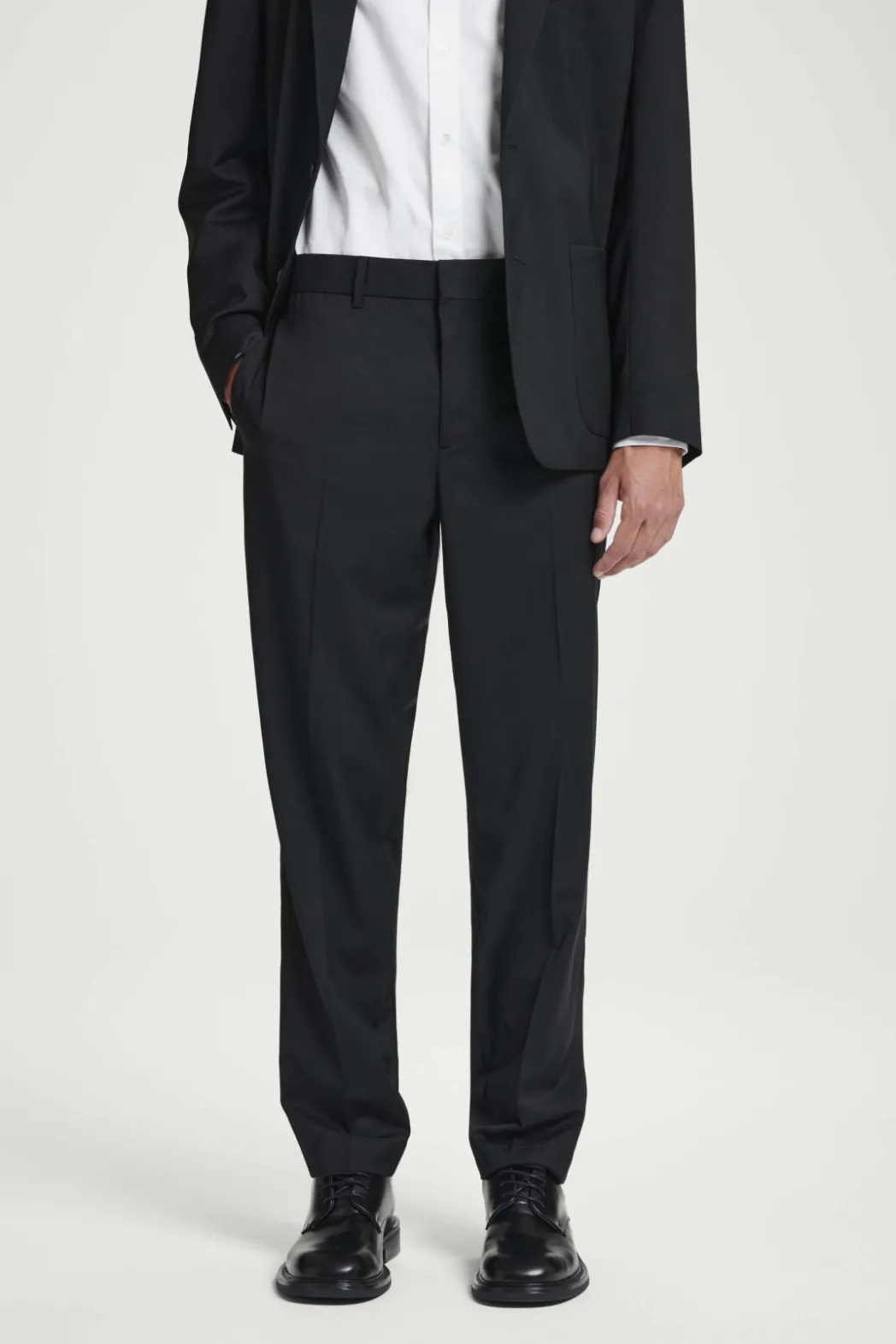 Discount COS STRAIGHT-LEG WOOL PANTS - REGULAR BLACK